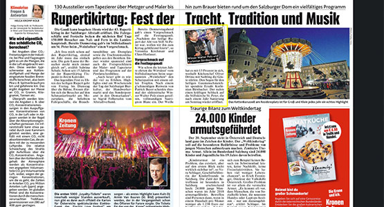 Das Stiftskulinarium in der Kronen Zeitung